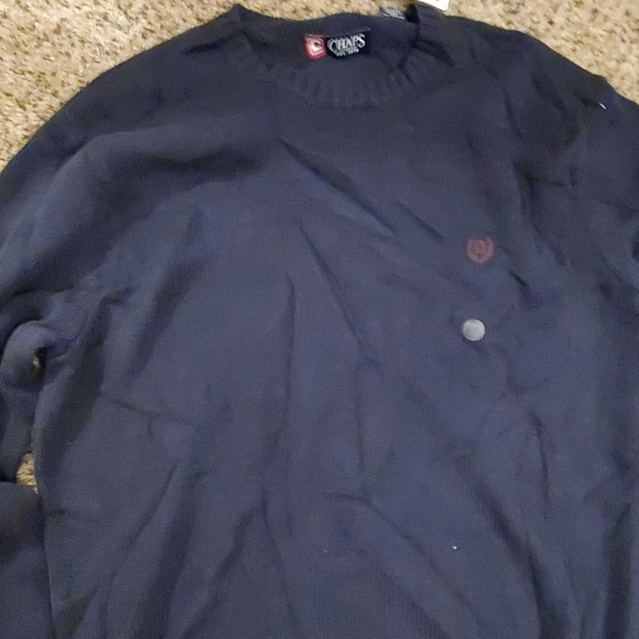 Chaps Crew Neck Sweater, blue, new - Picture 2 of 4